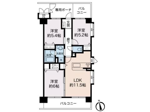 ライオンズヴィアーレ三ツ境(最上階東南角住戸)