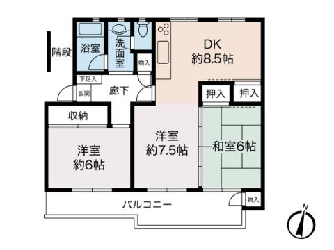 左近山団地２街区４棟　２階